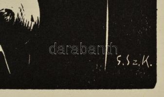 Gáborjáni Szabó Kálmán (1897-1955): Hölgy arcképe, fametszet, papír, jelzett a metszeten, 20x14 cm