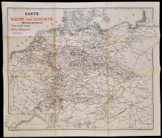 cca 1910 Közép-Európa fürdő- és gyógyhely térképe. Bäder und Kurorte Mittel-Europas. / Bath and Spa map of Central-Europe 65x56 cm
