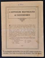 cca 1910 A képviselők helyfoglalása az ülésteremben. Ábrákkal, teljes névsorral. 20p.