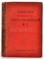 Speeches of the right honourable Joseph Chamberlain MP. Szerk.: Lucy, Henry W. London, 1885, Routledge and Sons. Kicsit laza, kopott vászonkötésben, egyébként jó állapotban.