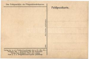 1916 Repülőt lövő tábori ágyú az orosz fronton / Feldgeschütz als Fliegerabwehrkanone / WWI K.u.K. m...