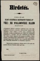 1853 Az első Ausztriai Biztosító társulat reklám hirdetménye .1/2K szignettával / 1853 Advertising of the First Austrian Insurance company. 23x34 cm