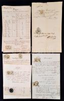 cca 1850-1880 18 db magyar okmány hirdetménybélyegekkel / 18 documents with announcement stamps