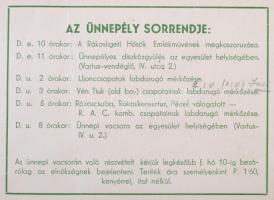 1938 Rákosligeti Atletikai Club (RAC) meghívója fennállásuk 25. évfordulójának ünnepélyére, kihajtha...