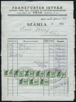 1946 január Számla 100 db 30P illetékbélyeggel / Invoice with invoice stamps