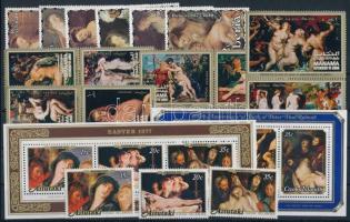 Rubens festmények 1977-1984 3 klf sor + 2 klf blokk, Rubens paintings 1977-1984 3 sets + 2 blocks