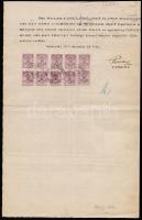 1917 Kolozsvár, vázrajz 1K városi illetékbélyeggel tizestömbben / 1K city stamp in a block of 10