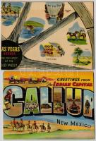 6 db RÉGI használatlan amerikai városképes képeslap leporello / 6 pre-1945 unused American town-view...