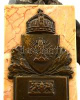 Szitányi Gábor (1884-1970): Hálánk jeléül 1937. Bronz, jelzett, márvány talapzaton, m:10 (26) cm, &q...