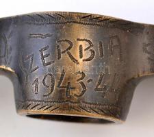 1943-1944 "Becsülettel a hazáért / Szerbia 1943-44 / Dr. B. S. (S. B.?)" feliratú, gazdago...