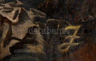 JZ jelzéssel: Akt gyönggyel. Olaj, karton, 68×42 cm