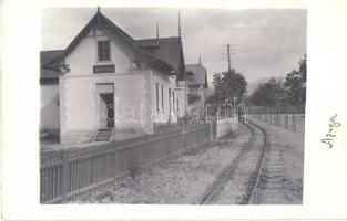 ~1910 Azuga, Baneu Pelesul, Farmacia / shop and pharmacay, railway line, photo