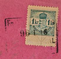 1895 Győrvárosi Takarékpénztár hirdetménye 1kr hirdetménybélyeggel 30x42 cm