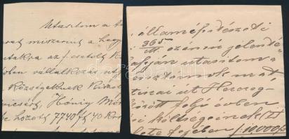 1881 9 db okmánybélyeg 2 kivágáson / 2 document cuttings with 9 document stamps