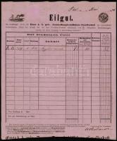 1875 Rózsaszín DDSG szállítólevél 5kr illetékbélyeggel / Pink DDSG bill of freight