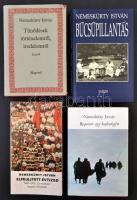 Nemeskürty István könyvek könyvtétel, 4 db: Búcsúpillantás. A Magyar Királyság és kormányzója. 1920-1944. Bp., 1995, Szabad Tér. Kiadói kartonált papírkötés.  Elfelejtett évtized. 1542-1552: Tíz esztendő magyar krónikája. Bp., 1974, Magvető. Kiadói papírkötés.  Requiem egy hadseregért. Bp., 1982, Magvető. Ötödik, bővített kiadás. Kiadói egészvászon-kötés, papírborítóban.  Tűnödések történelemről, irodalomról. Bp., 1985, Magvető. Kiadói egészvászon-kötés, kiadói papírborítóban.