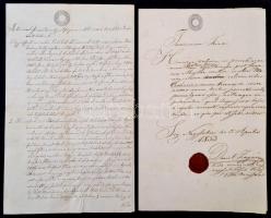 cca 1820-1840 Magyarországon okmánybélyeg előtti időszakból származó szignettás okmányok 10 db, klf ...