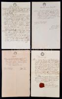 cca 1820-1840 Magyarországon okmánybélyeg előtti időszakból származó szignettás okmányok 10 db, klf ...