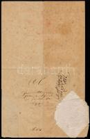 1844 Bírósági okirat 20G szignettával és papírfelzetes viaszpecséttel / Document with 20G signetta a...
