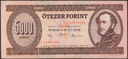 1992. 5000Ft dekoratív, erős papírránccal T:II