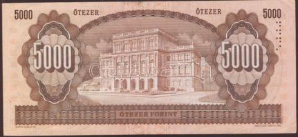 1992. 5000Ft dekoratív, erős papírránccal T:II
