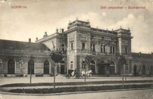 Sopron, Déli pályaudvar, vasútállomás, Blum Nathán és Fia kiadása (EB)