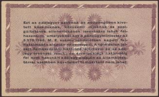 1946. 100.000 AP sor- és folyószám nélkül, hátlapi szöveg felcsúszva és ferdén nyomva! T:I