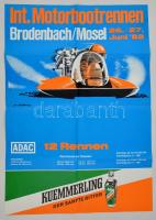 1982 Brodenbach, NSZK, Nemzetközi motorcsónakverseny (Int. Motorbootrennen) plakátja, 2 db, hajtott, egyébként jó állapotban, 58x83 és 67x48 cm