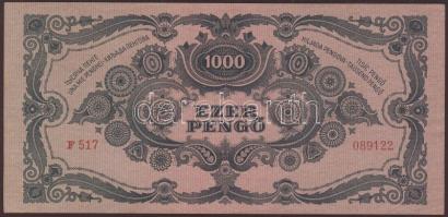 1945. 1000P a ráragasztott bélyeg ívszéles R! T:I