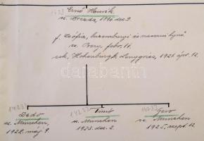 cca 1937 A Szász-Coburg-Gothai ház magyarországi ágának kéziratos leszármazási táblája a kezdetektől...