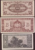 1946 10.000 B.-pengő + 100.000 B.-pengő + 1.000.000 B.-pengő T:I,I-