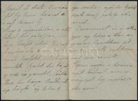 1886 Széll Piroska (1865-1886), Arany János unokájának levele apjának, Szél Kálmán nagyszalontai esp...