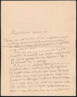 1895 Tisza Kálmán gróf korábbi miniszterelnök saját kézzel írt levele Szél Kálmán nagyszalontai esperesnek, nagyszalontai református gondnok kinevezése tárgyában