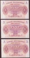 Ausztria/nemzetközi megszállás 1944. 5 Sch (12x) egymásutáni sorszámokkal T:I, I-