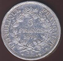 Franciaország 1874. A 5Fr Ag T:3