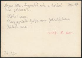 cca 1910 Magas-Tátra, Nagyszalóki-csúcs, Erdélyi Mór felvétele, hátulján feliratozva, 11,5×16 cm / c...