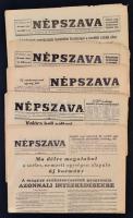 1956 Népszava. 84. évf. 253.,255-257.,77. évf. 1-3. számok., 1956. október 26.,29.-november 3. Papírkötés.