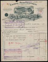 1934 Cachets Pharmaceutiques A. Ricard Digne díszes fejléces számlája / invoice