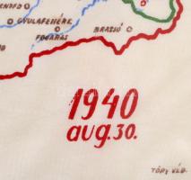 1940 "Hazádnak rendületlenül légy híve óh magyar!", irredenta kendő, print, selyem(?), üve...