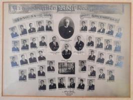 1930 Az aszódi ágostai hitvallású evangélikus Petőfi Reálgimnázium 1930-31- évben végzett növendékei, tablófotó, paszpartuban, üvegezett fa keretben, 16,5×22,5 cm