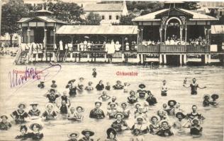 Crikvenica, Cirkvenica; Tengeri fürdő, fürdőzők, strand, Magazin Miramare Gönczi kiadása / bathing people, beach (EK)