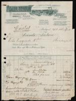 1921 Bp., Adler Henrik Ásványőrlőmalom díszes fejléces számlája / invoice