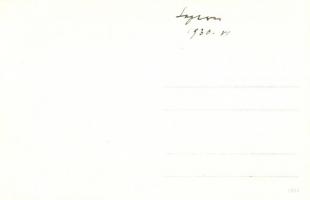 1930 Sopron őrnaszád (monitor) legénységgel  a fedélzeten Óbudánál /  Donau Flottile / Hungarian riv...