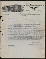 1925 Hartmannsdorf, Stoffhandschuh-Fabrik Hermann Kutzschbach fejléces levélpapírjára írt levél