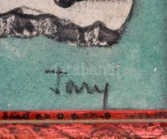 Tary Lajos (1884-1972): Szózat. Irredenta plakát terv. Vegyes technika, papír. Jelzett. Üvegezett ke...