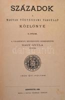 1906-1909 Századok folyóirat 4 kötete. Szerk.: Nagy Gyula, Dr. Borovszky Samu. XL-XLIII évfolyamok. ...
