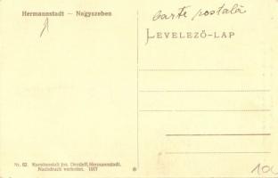 Nagyszeben, Hermannstadt, Sibiu; M. kir. állami főgimnázium villamossal. Jos. Drotleff Nr. 82. / sch...