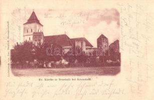 Keresztényfalva, Neustadt-Burzenland bei Kronstadt, Cristian; Evangélikus templom. Jos. Drotleff / Kirche / church