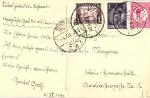 1931 Brassó, Brasov, Kronstadt; hófödte Fekete templom télen / snow covered church in winter. Mariet...