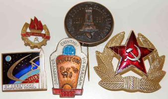 Szovjetunió 1950-60-as évek 5db érdekes kitűző